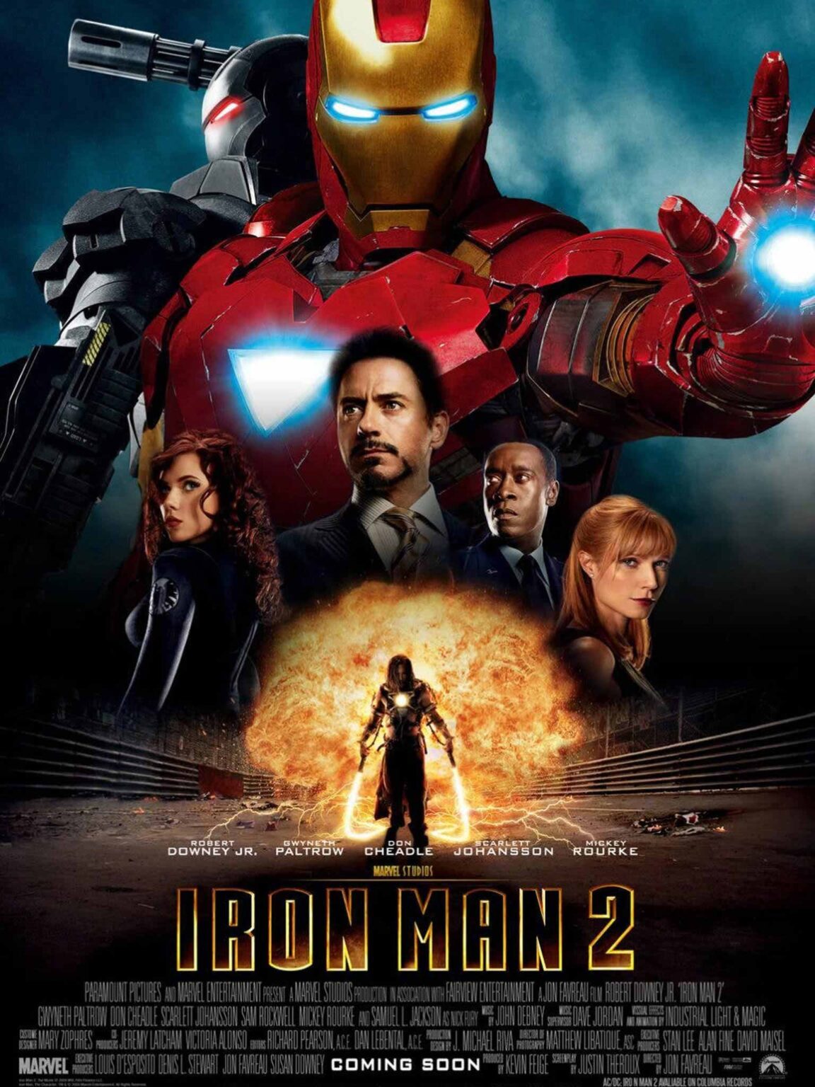 Iron Man 2 by Jon Favreau. With Robert Downey Jr., Gwyneth Paltrow, Don Cheadle, Scarlett Johansson, Mickey Rourke.